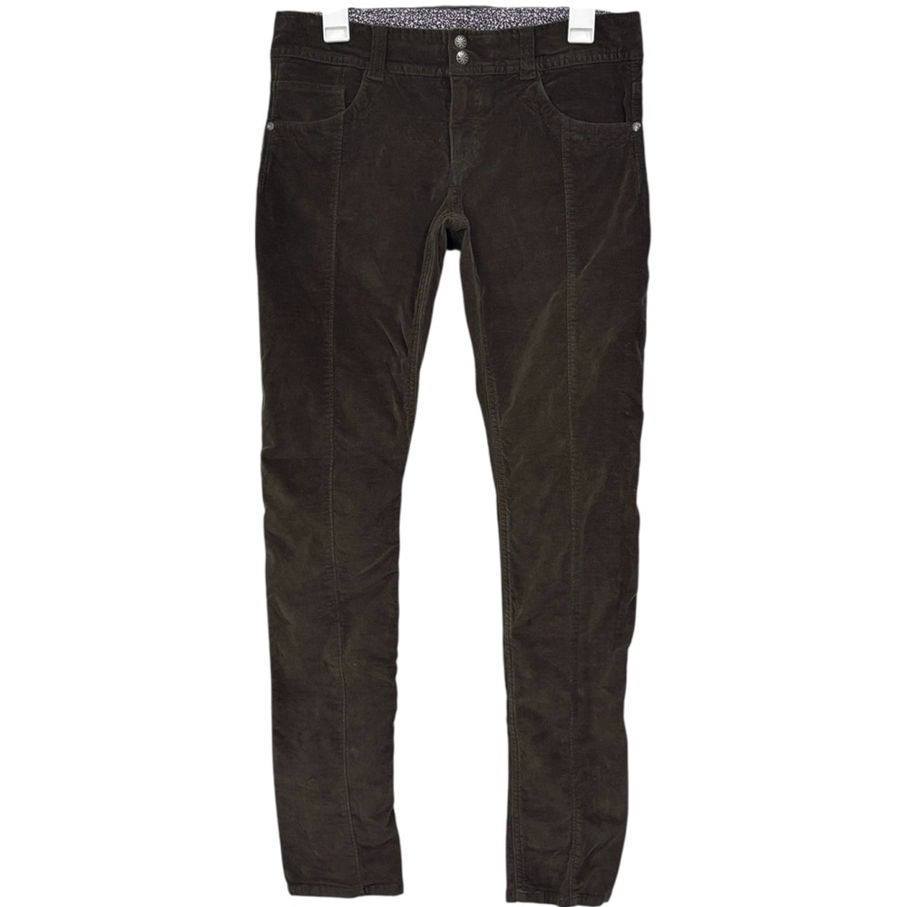 Athleta Green Olive Solstice Corduroy Skinny Pants Size 6 Low Rise Womens